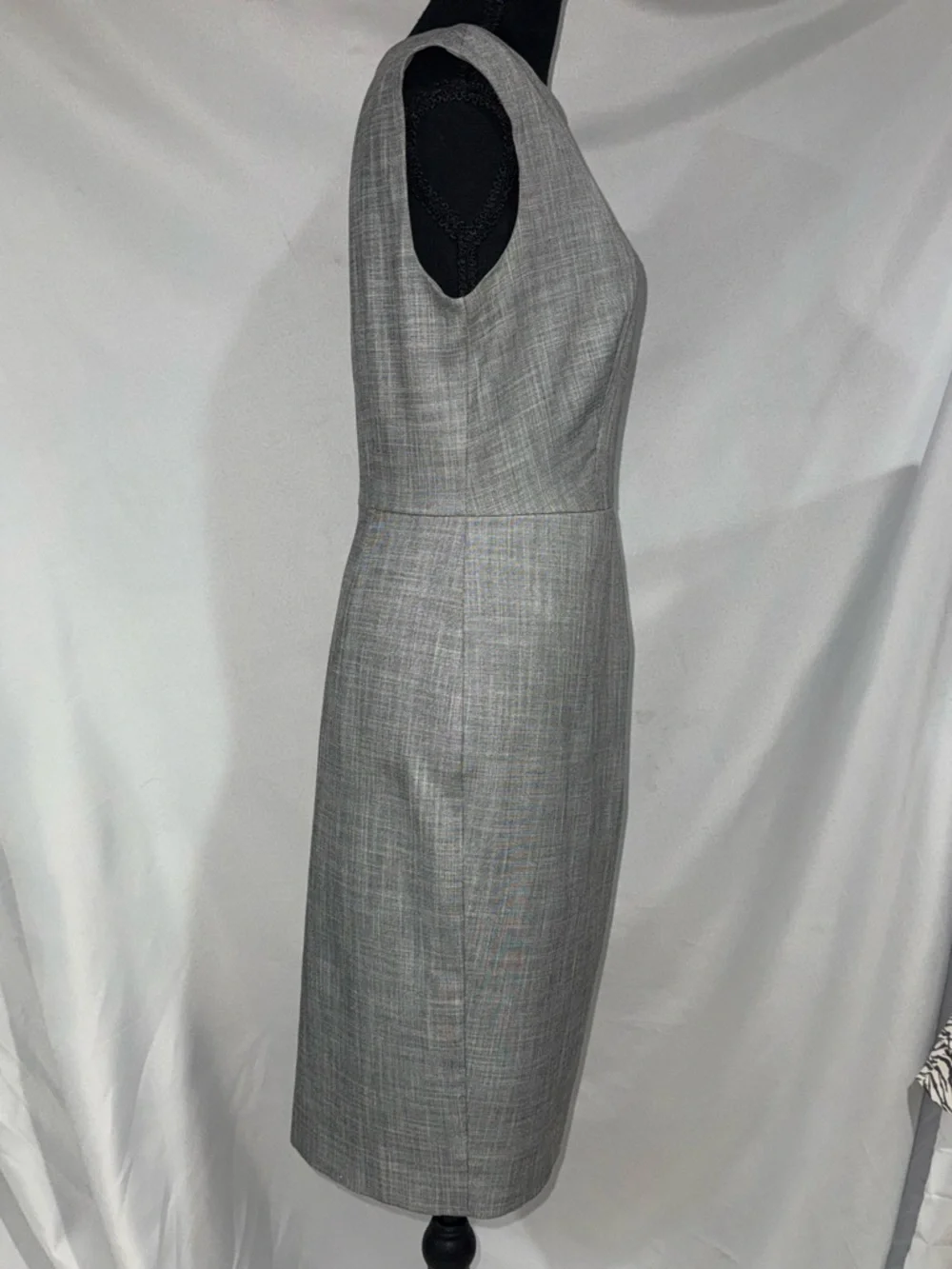 Ann Taylor Gray Plaid Midi Sheath Dress - Picture 3 of 8